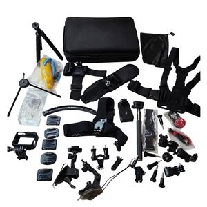 GoPro Hero 7 Black Accessory Kit Mounts Chest Strap Tripod Case 50+ Piece Set F1